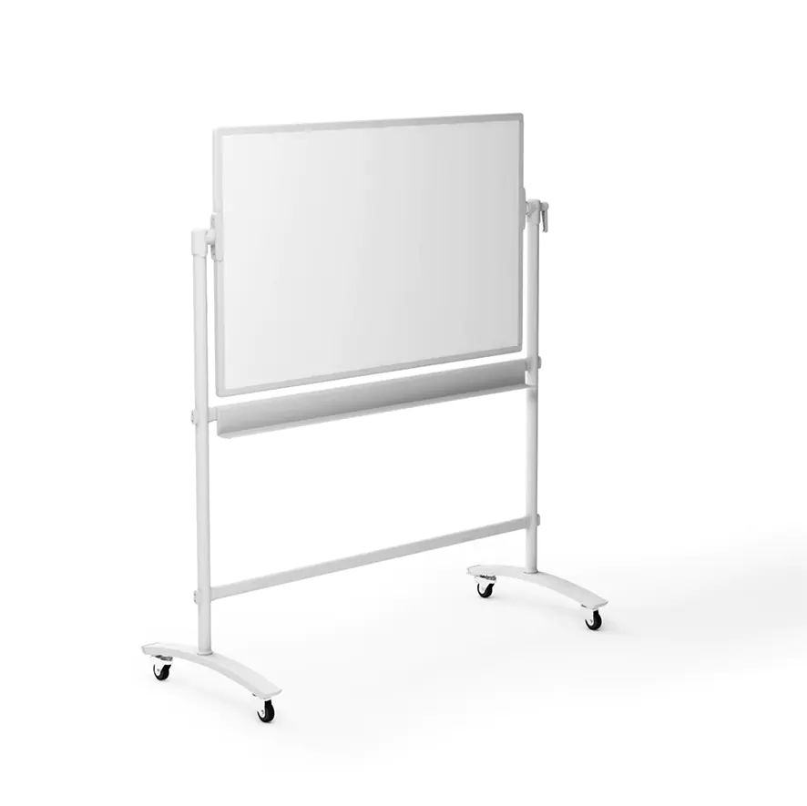 Whiteboard 150 x 90 cm mit Rollen, magnetisch, beidseitig beschreibbar und drehbar aus der Kategorie Fahrbare-Tafeln