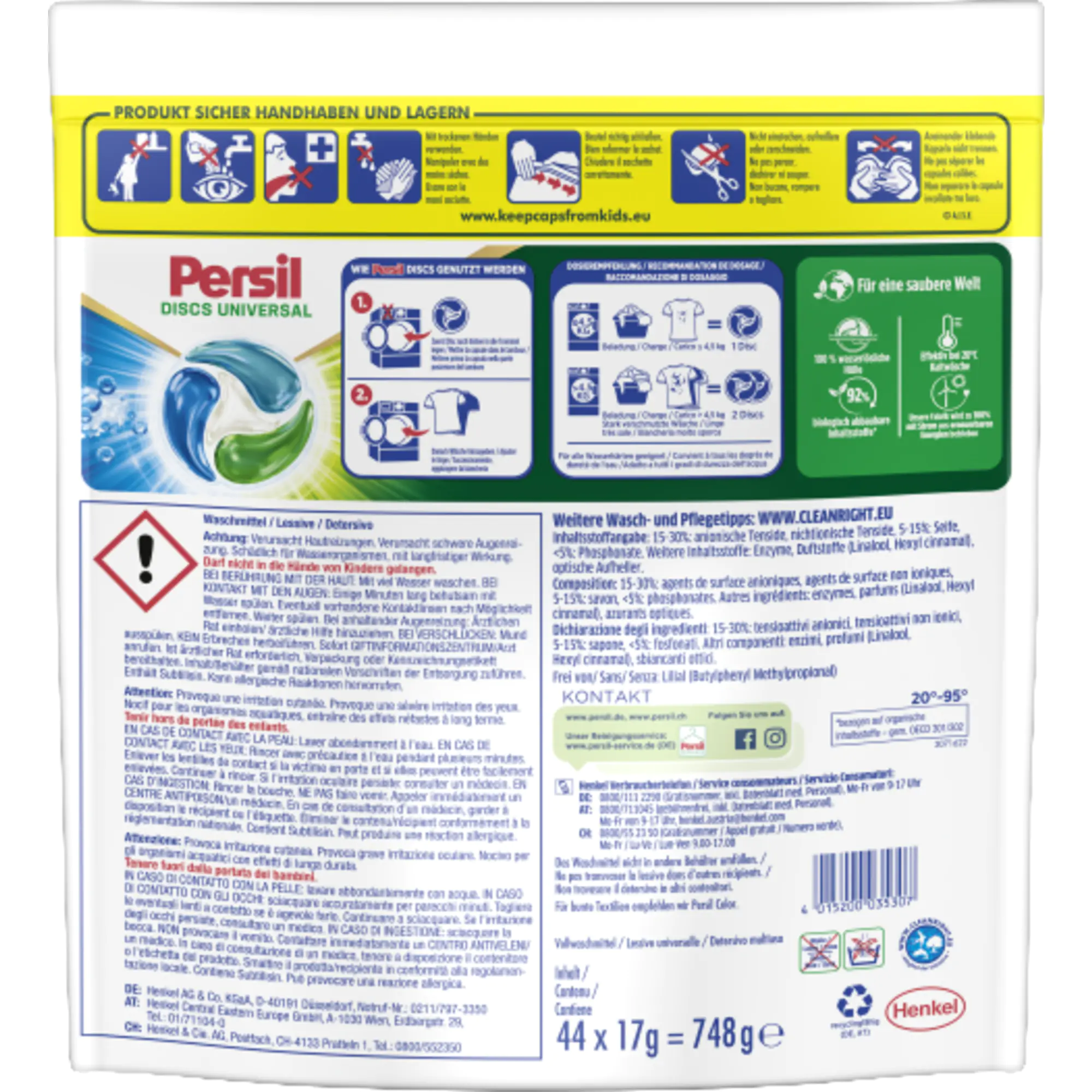 Persil Waschmittel 4in1 Discs Universal 44St aus der Kategorie Reinigungsmittel