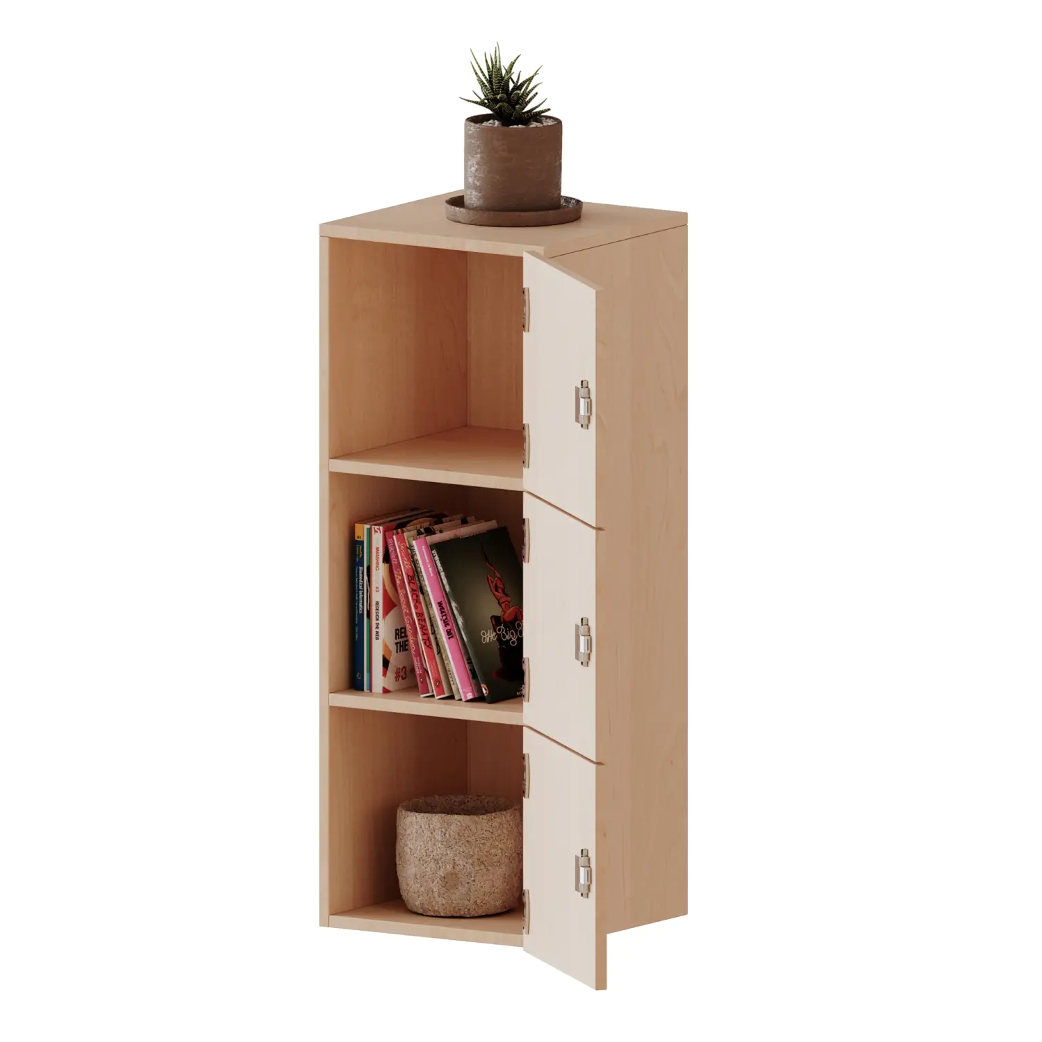 Schließfach - Aufsatz, 3 OH, 3 Schließfächer, rechts, B/H/T 40,5x108x40cm aus der Kategorie Schließfachschränke für Lehrer