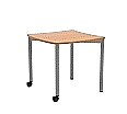 Wellentisch Quadrat,  65x65 cm (B/T), Höhe wählbar, fahrbar, aus der Kategorie Wellentische