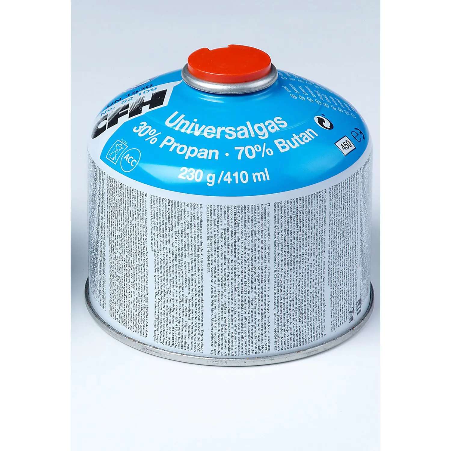 Butangas Kartusche für Kartuschenbrenner einfache Ausführung, 200 g Füllung