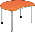 Runder Tisch mit Körperausschnitt, 100 cm Durchmesser, 72 cm hoch, fahrbar,