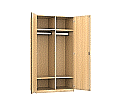 Garderobenschrank, 226 cm hoch, 100x50 cm (B/T), 2 Drehtüren, 2 Garderobenstangen, aus der Kategorie Garderoben-Schränke