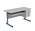 Lehrertisch, 130x65 cm (B/T), 76 cm hoch, Platte: Melamin, ABS-Kante, aus der Kategorie Lehrertische