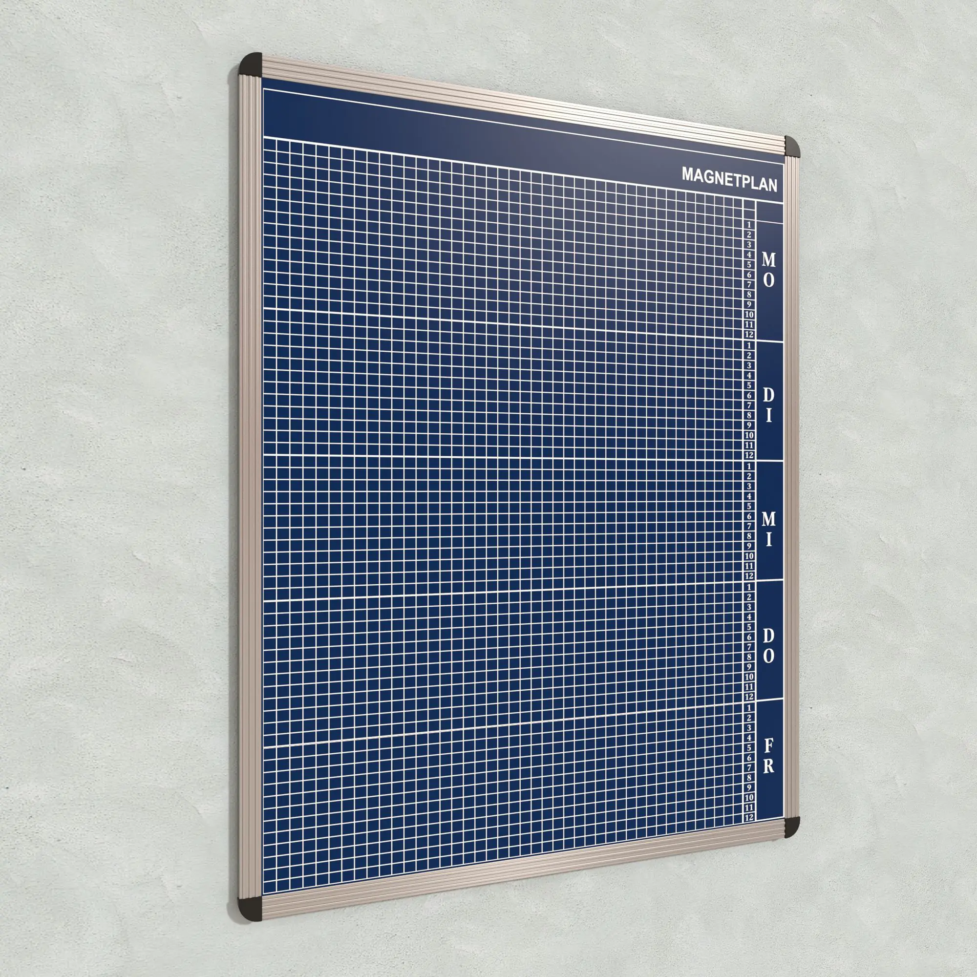 Personal-Raum-Plan, 12 Stunden, 43 Spalten, 123x97 cm, aus der Kategorie Personal- Raum- Tafeln 12h