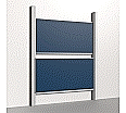 Pylonentafel, 200x100 cm, 2-flächig, höhenverstellbar, Stahlemaille blau