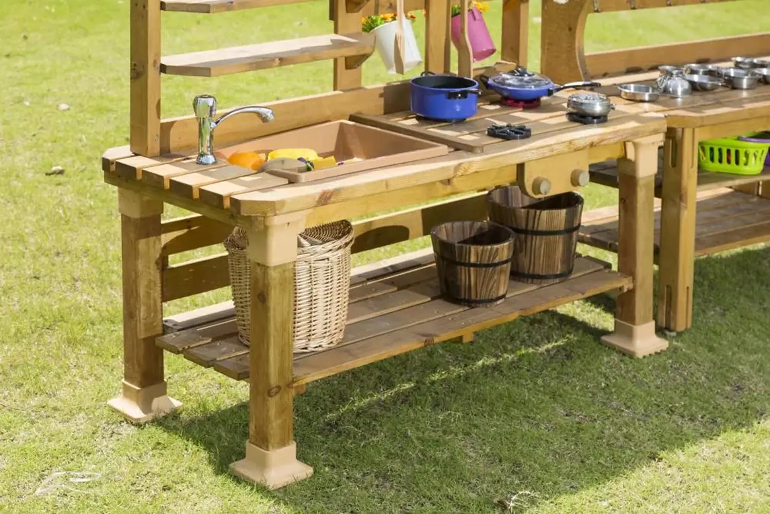 Outdoor-Spielküchen-Set Maße B/H/L: 50 x 113 x 120 cm, imprägniertes Kiefernholz