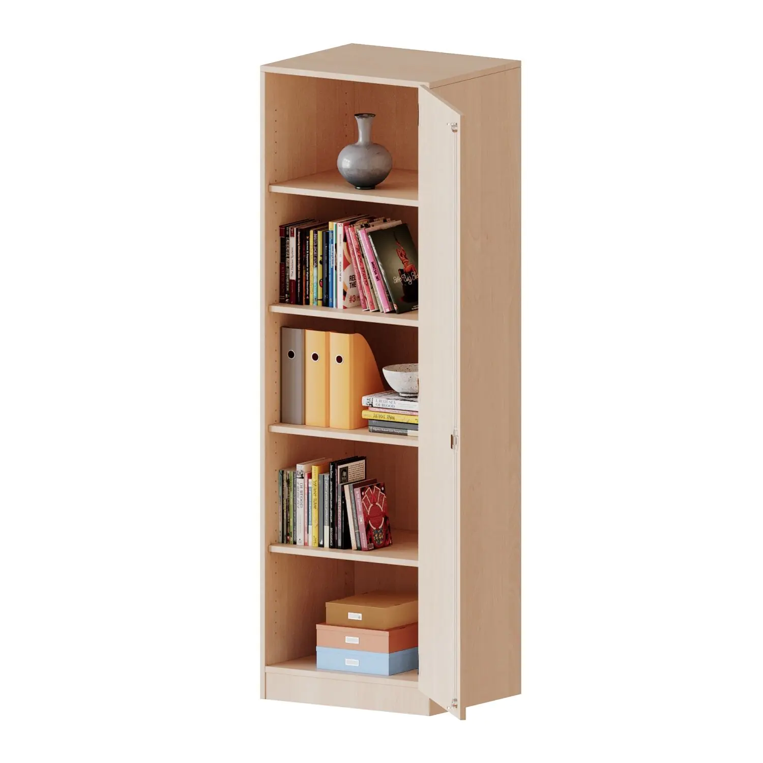Schrank, 5 OH, 1 Tür, abschließbar, rechts, B/H/T 60x190x40cm aus der Kategorie Schränke