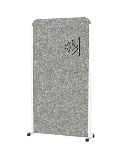 Stellwand 180x100 cm, beidseitig Akustikvlies dunkelgrau, aus der Kategorie Trennwände & Stellwände