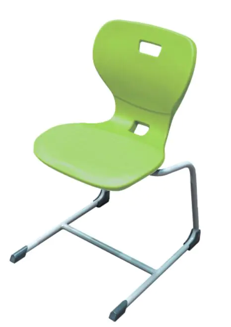 Schülerstuhl, Freischwinger, Gestell RAL 9006 weißaluminium, mit integrierten Aufstuhlschutz aus der Kategorie Kunststoffstühle