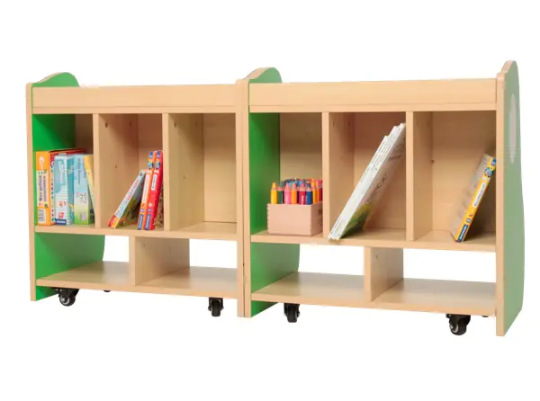 Wisdom Frosch | Bücherkiste mobil klappbar | 60 x 74 x 60 cm | Holz aus der Kategorie Rollwagen & Transportwagen