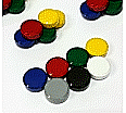 Magnete rund, Ø 20 mm mit Facettenrand, 8 mm hoch, 20 Stück, 7 Farben, aus der Kategorie Magnete