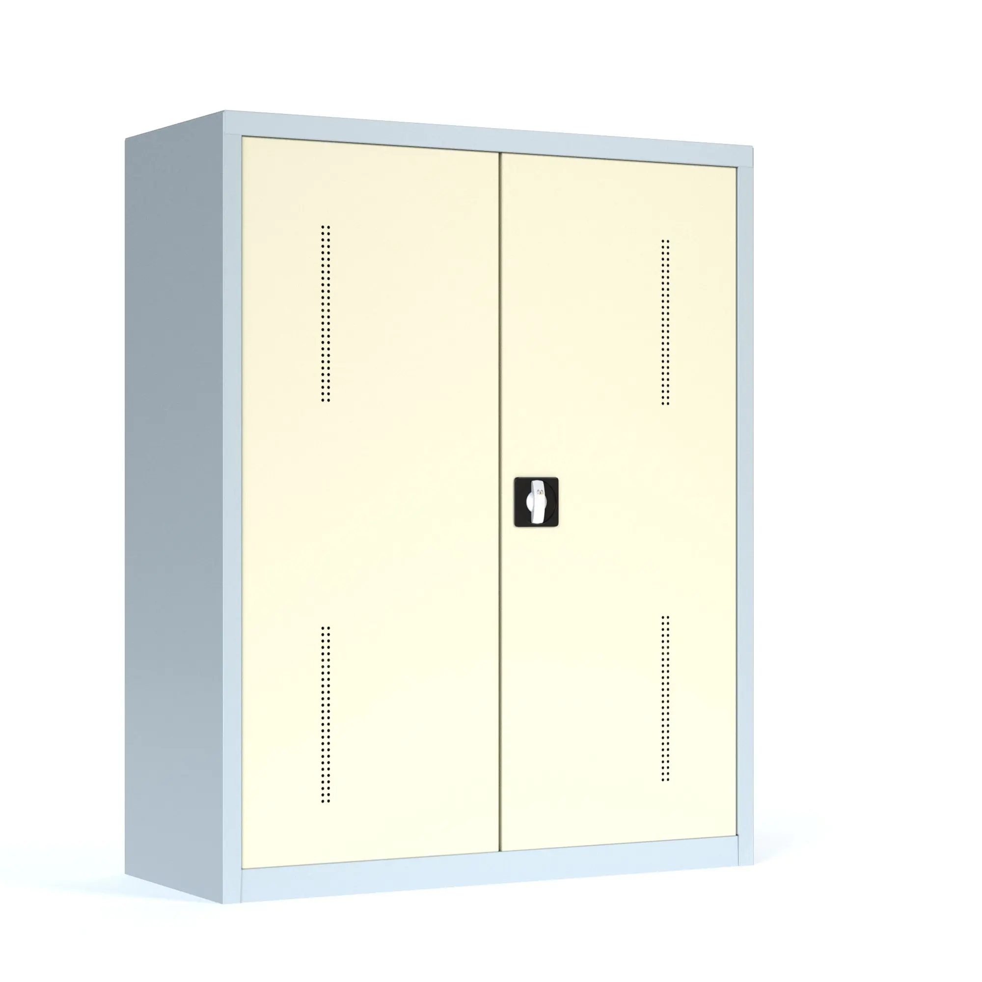 Schuhschrank aus Stahl, 150 cm hoch, 120x40 cm (BxT), Dreh-Türen, aus der Kategorie Taschen- & Schuhaufbewahrung 