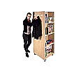 Bücherturm, 4 Schwerlastrollen, B/H/T 52 x 164,5 x 64 cm aus der Kategorie Rollwagen & Transportwagen