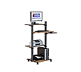 EDV-Workstation, 143 cm hoch, 55x59 cm (B/T), 3 seitliche Platten, fahrbar,