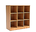 Klassenraumregal,  98 cm hoch,  98x40 cm (B/T),  9 Fächer, 3-spaltig
