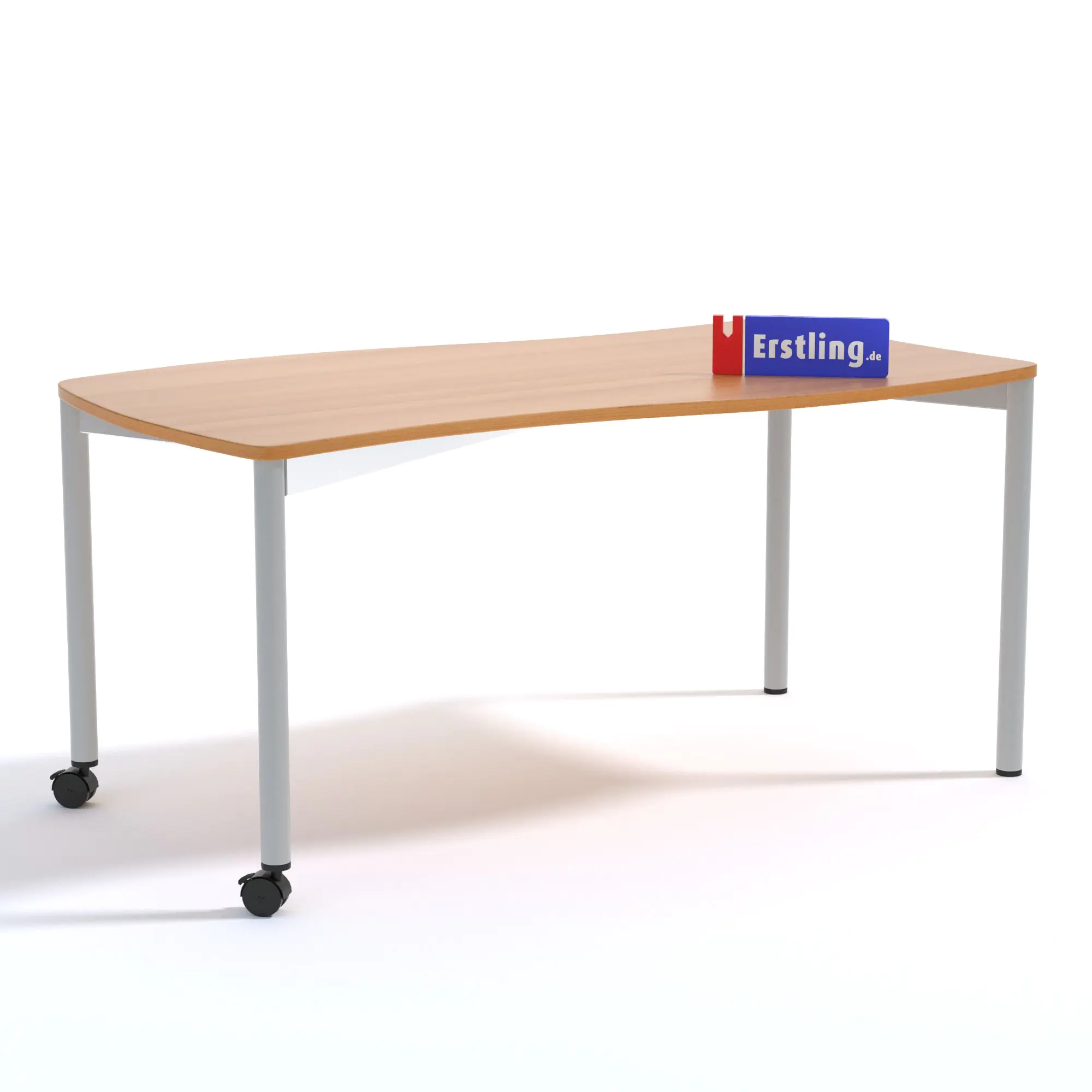 Wellentisch Rechteck, 130x65 cm (B/T), Höhe wählbar, fahrbar, aus der Kategorie Tische Allgemein