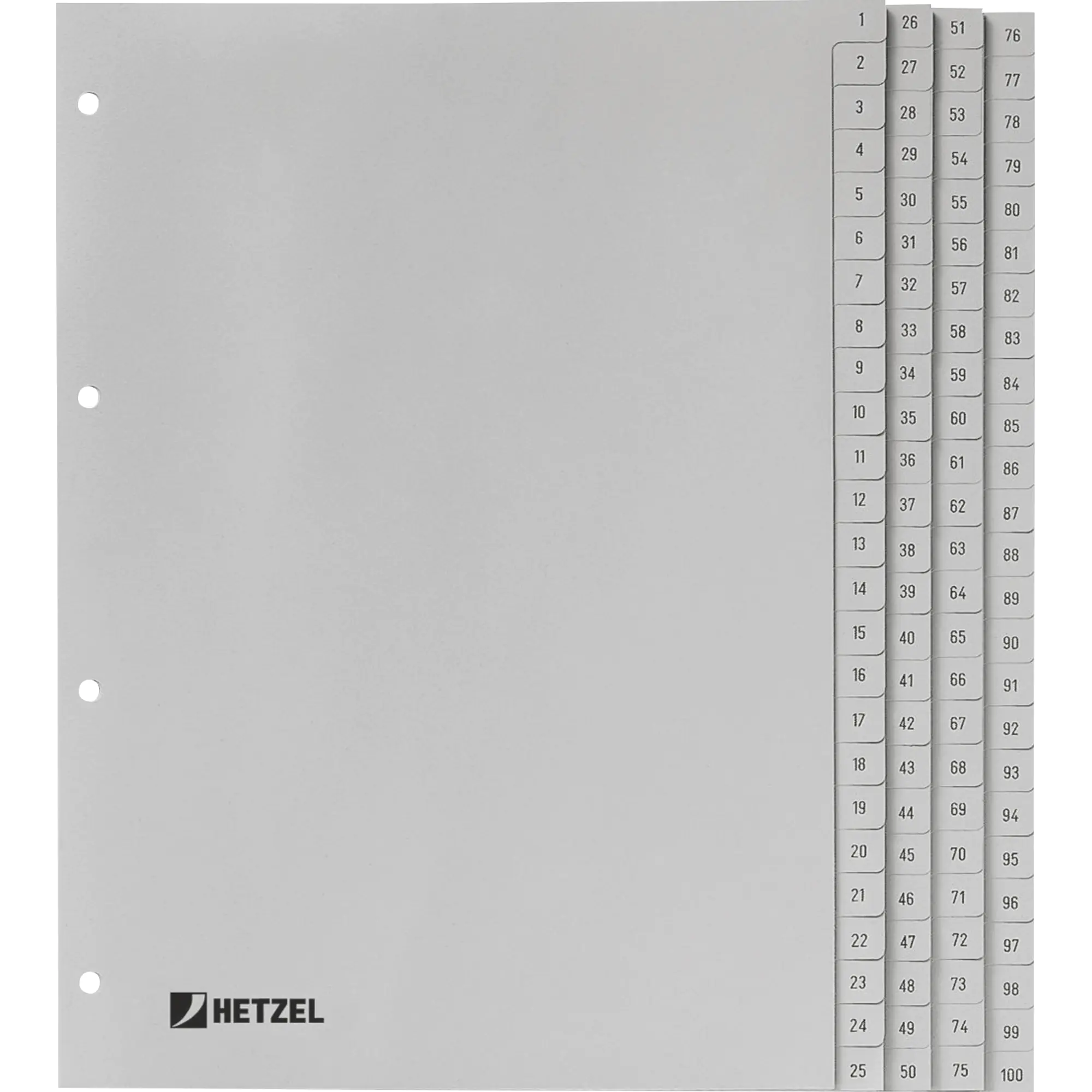 Hetzel Register DIN A4 1-100 100-teilig PP gr aus der Kategorie Register