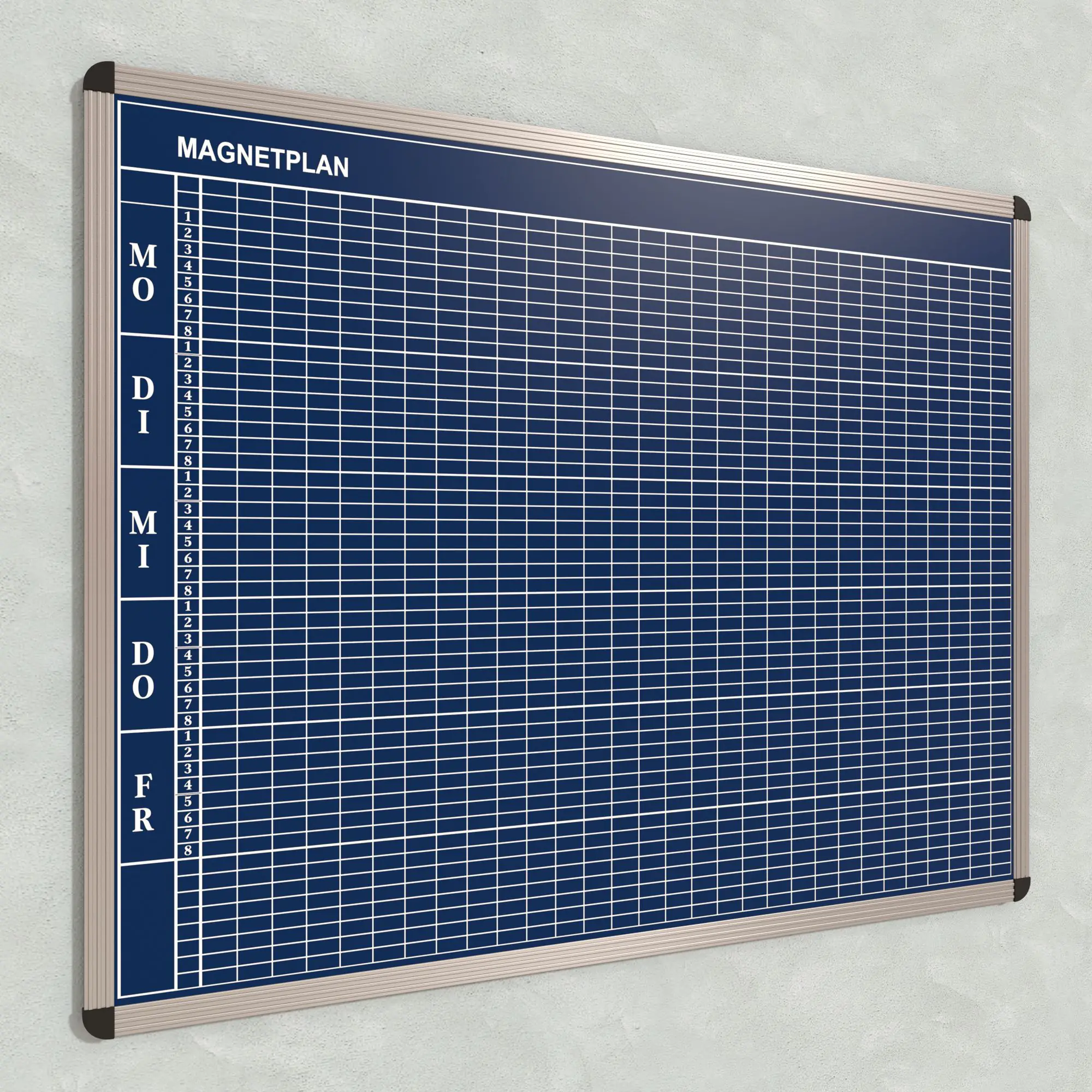 Klassen-Plantafel,  8 Stunden Mo-Fr, für 30 Klassen, 103x137 cm, aus der Kategorie Klassenplan-Tafeln 8h