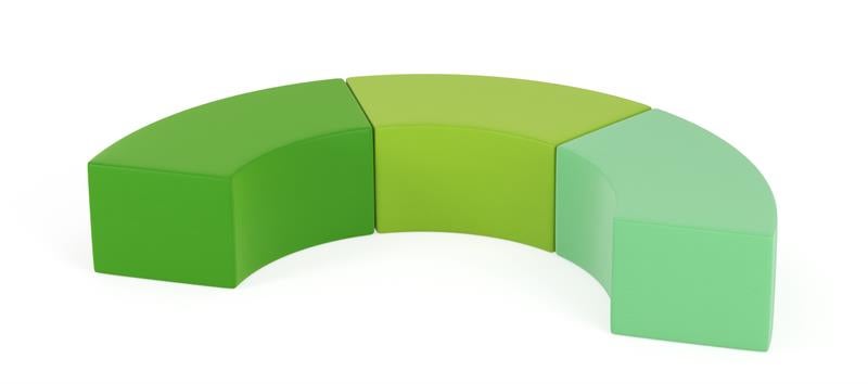 TOBO light Pouf-Set, Kurve 3-teilig, grün, Schaumstoff, Meditap aus der Kategorie Sitzsäcke