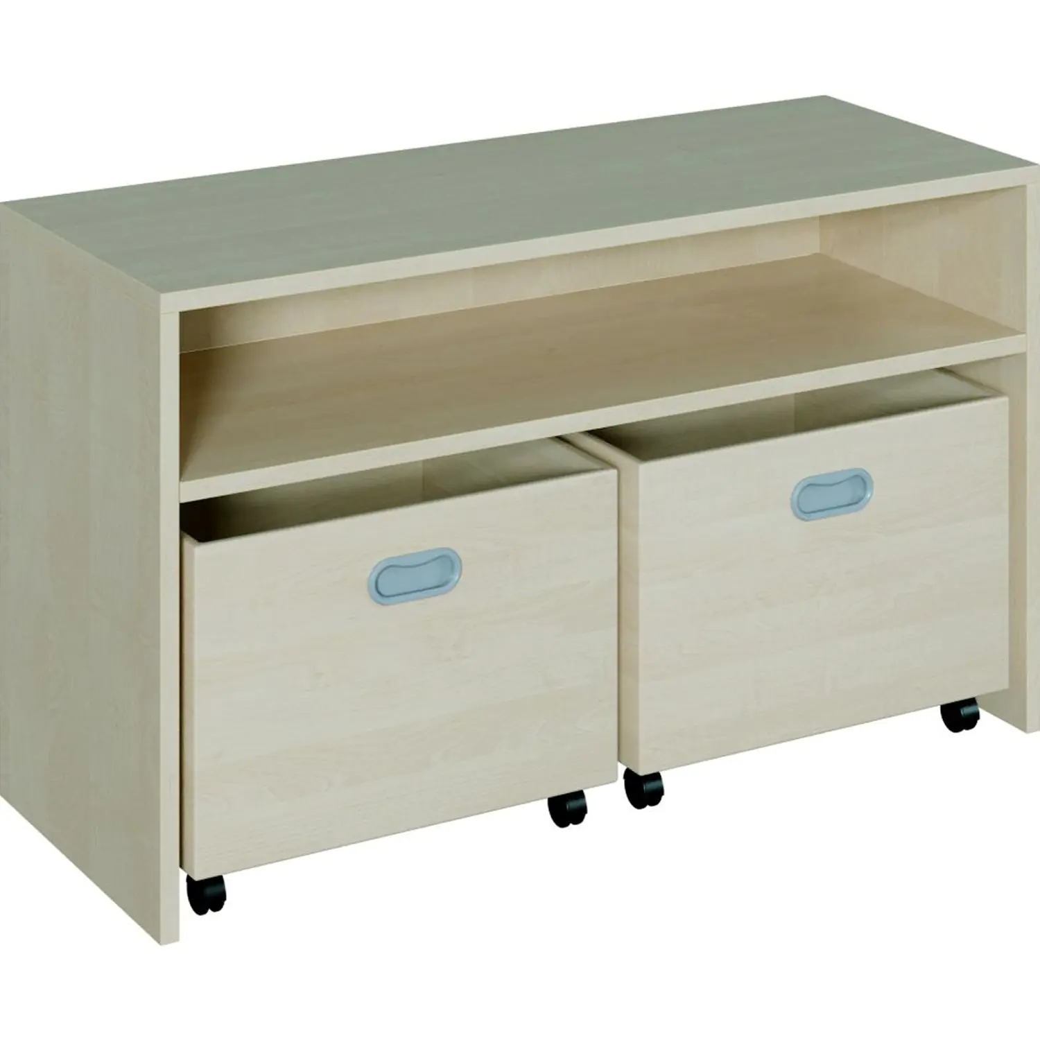 Schränke mit hohen Sockelnischen mit hohen Rollkästen, 60cm hoch aus der Kategorie Regale mit Materialkästen