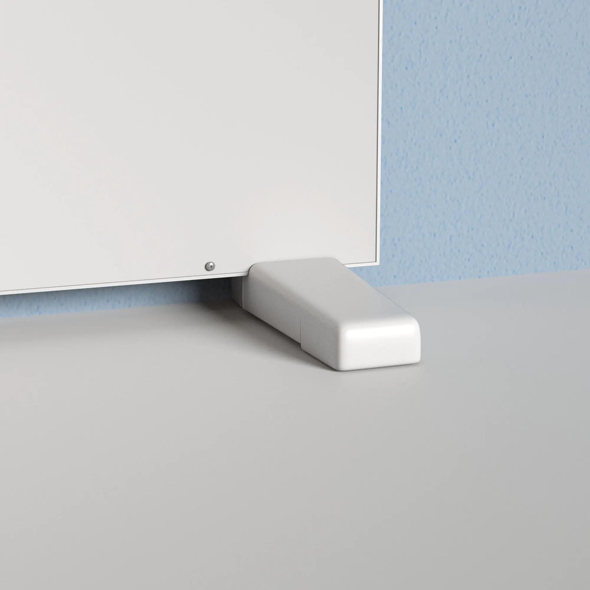 Klapp-Schiebetafel wandmontiert, Stellfuß, Mittelfläche 200x120 cm, Stahlemaille weiß aus der Kategorie wandmontierte Klapp-Schiebe-Tafeln