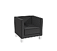 Sessel, 1-Sitzer, 70x68 cm (B/T), 4-Fußgestell - weissaluminium RAL 9006