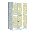 Garderoben-Schließfachschrank aus Stahl, 150 cm hoch,  92x50 cm (B/T), 6 Fächer, aus der Kategorie Garderoben Schränke STAHL