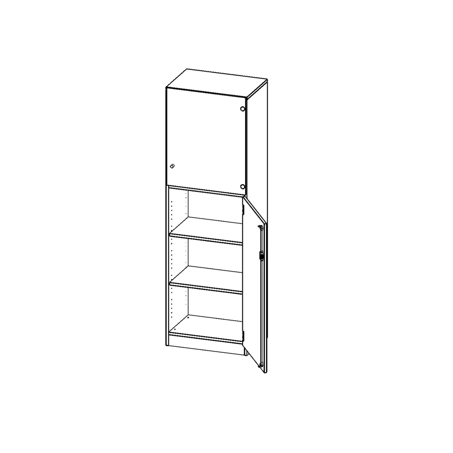 5 OH, Tür unten (3OH), oben 2 Vitrinentüren 1 Tür, abschließbar, links, B/H/T 60x190x60cm aus der Kategorie Schränke allgemein