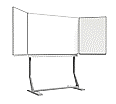 Klapp-Tafel freistehend, Mittelfläche 150x100 cm, Stahlemaille weiß, aus der Kategorie fahrbare Klapp-Tafeln