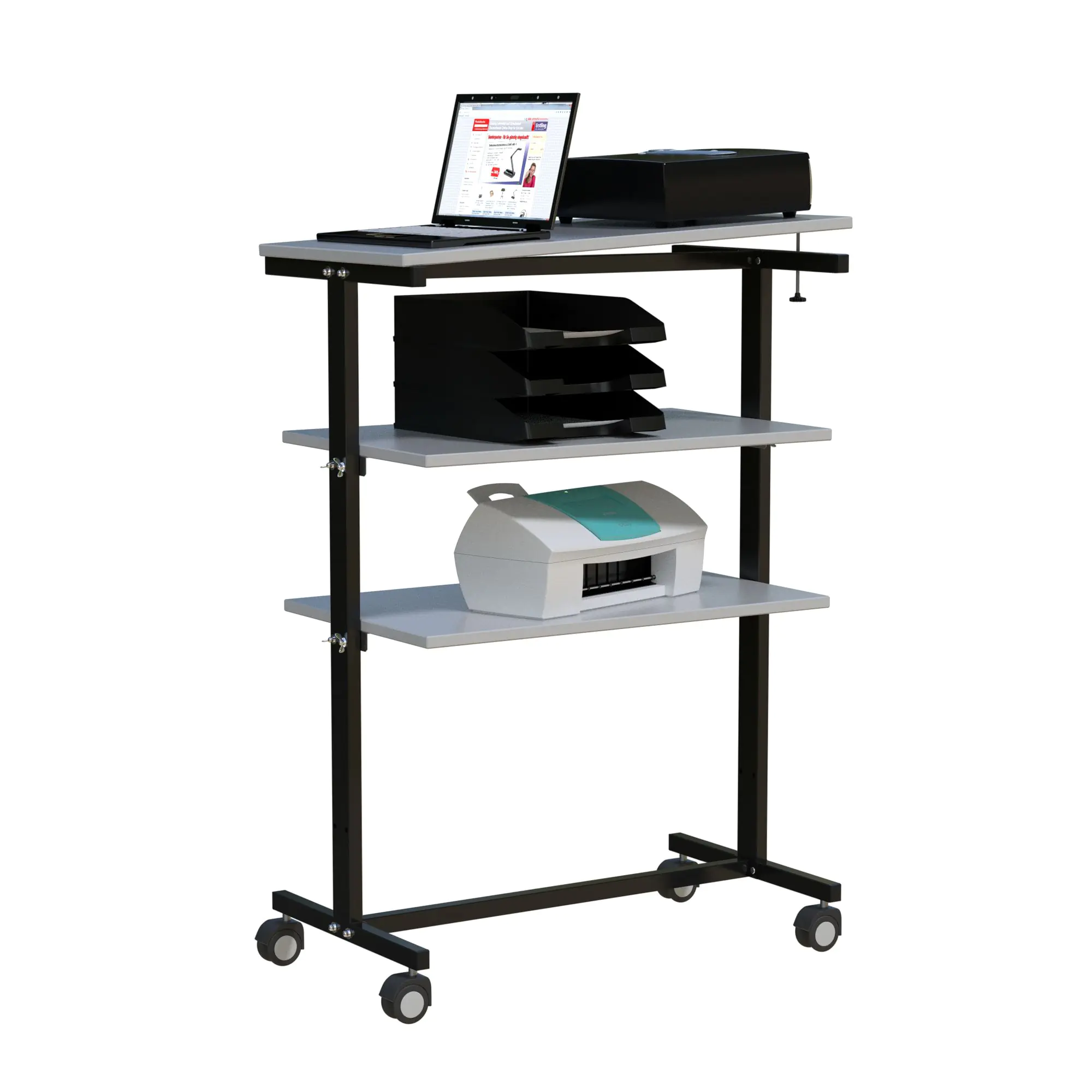 Projektionswagen, 106 cm hoch, 82x45 cm (BxT), 3 Ablageflächen, aus der Kategorie Schulbeamerwagen