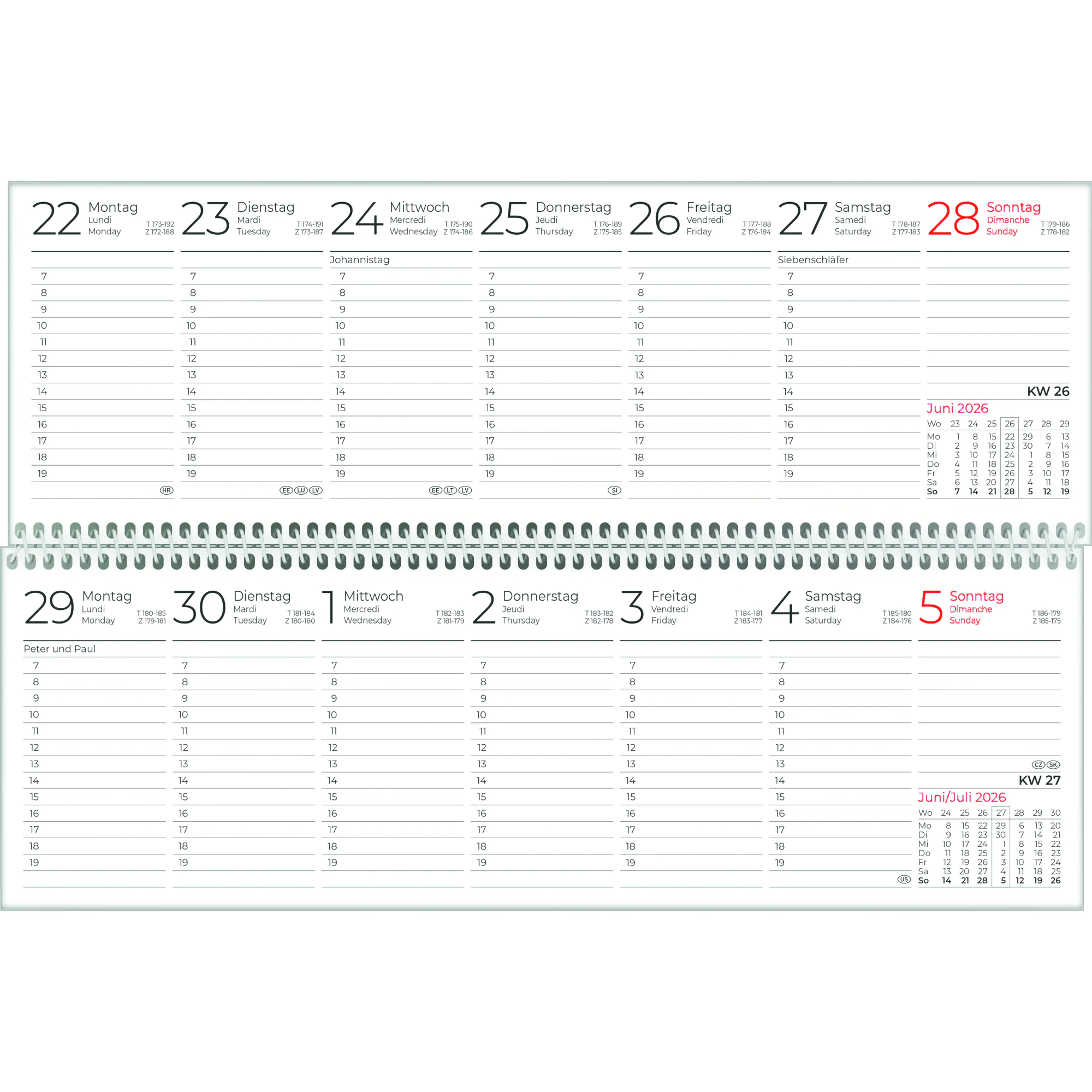 Zettler Querkalender 1W/1S aus der Kategorie Kalender & Zubehör