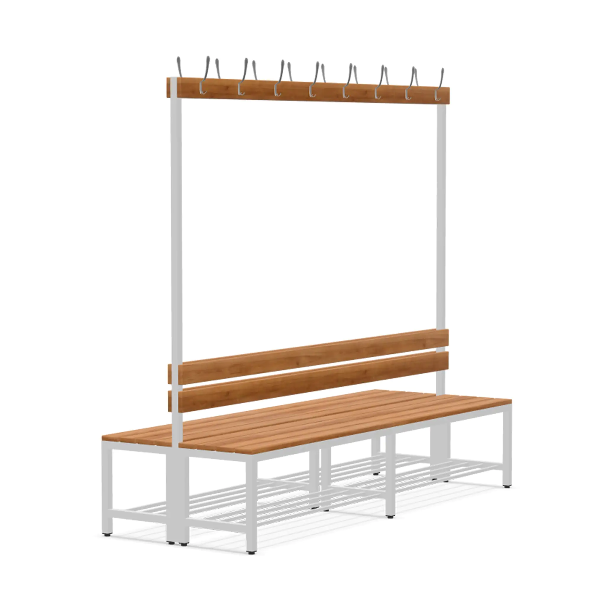 Ceha | Garderobenbank 200 | Holz | Schuhrost | Kleiderl. doppelseitig aus der Kategorie Schnelllieferprogramm