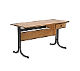 Lehrertisch, 130x55 cm (B/T), 76 cm hoch, Platte: Melamin, ABS-Kante, aus der Kategorie Lehrertische