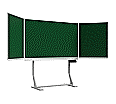 Klapp-Schiebetafel freistehend, Mittelfläche 200x120 cm, Stahl grün, aus der Kategorie fahrbare Klapp-Schiebe-Tafeln