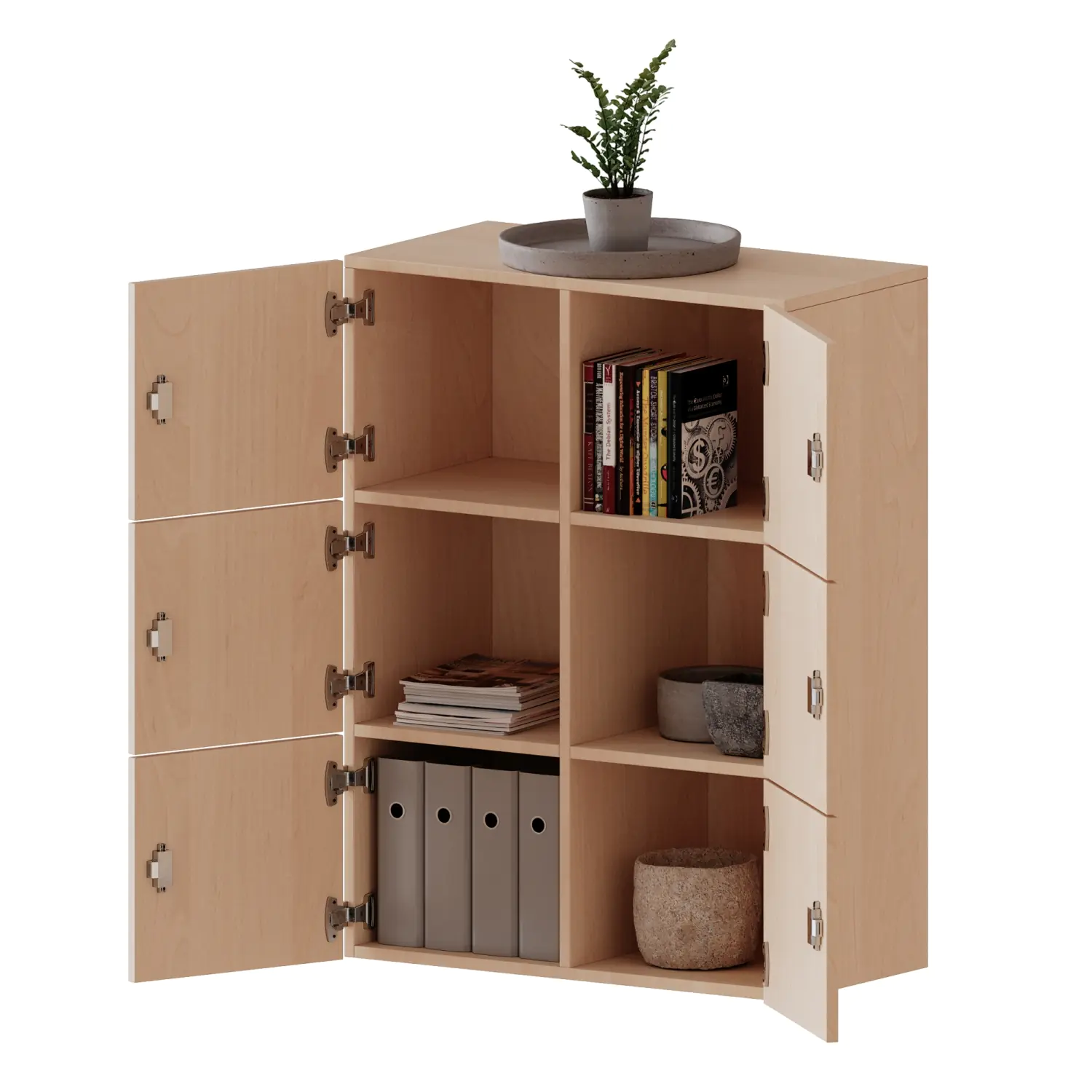 Schließfach - Aufsatz, 3 OH, 6 Schließfächer,  B/H/T 80x108x40cm aus der Kategorie Schließfachschränke für Lehrer