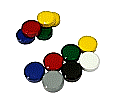 Kraftmagnete (12 Stck.) rund, Ø 20 mm mit Colorkappe, unterschiedliche Farben aus der Kategorie Magnete