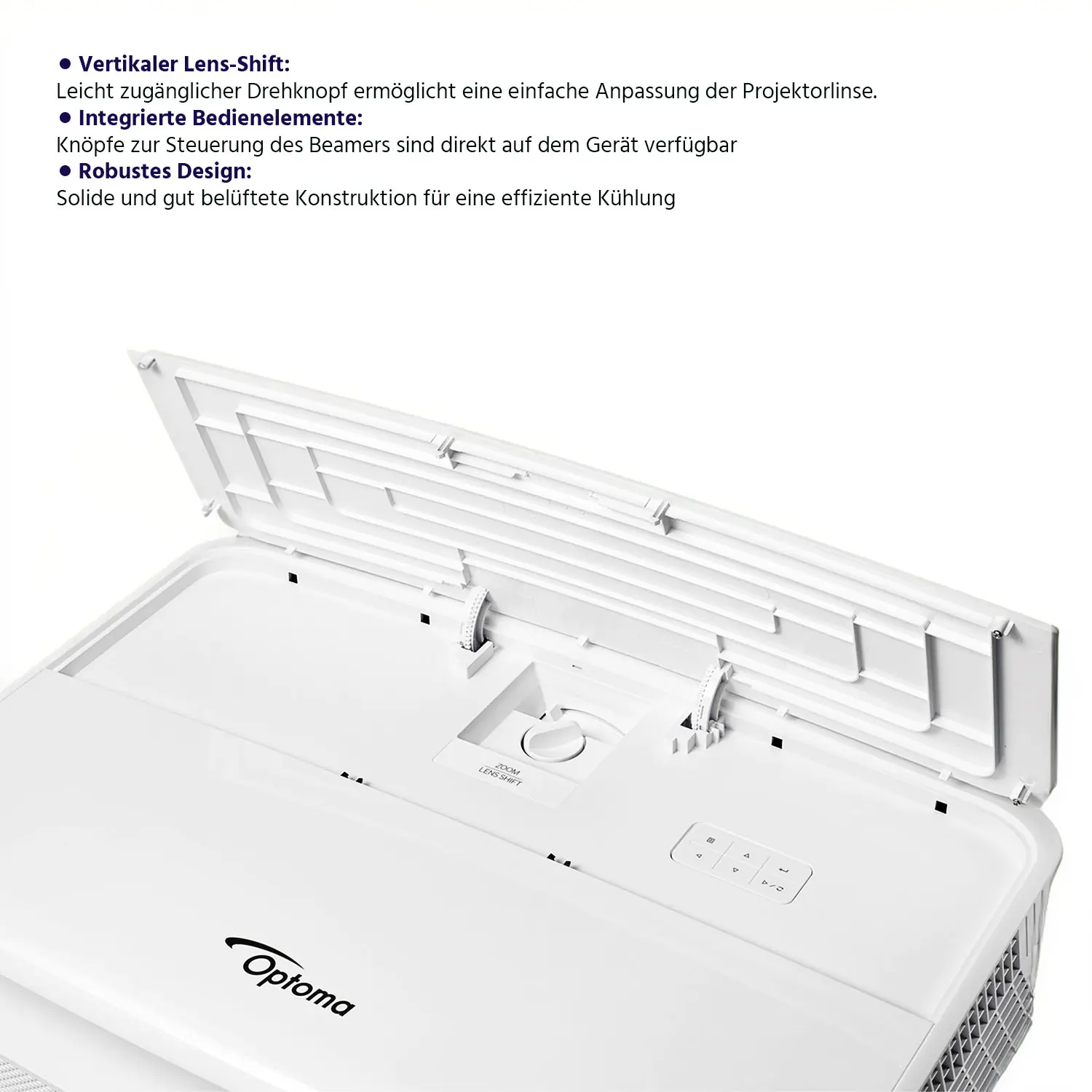 4K UHD-Schulbeamer, HDR-kompatibel, 2x HDMI, vertikaler Lens-Shift, DLP-Projektor mit hohem Kontrast aus der Kategorie Schulbeamer