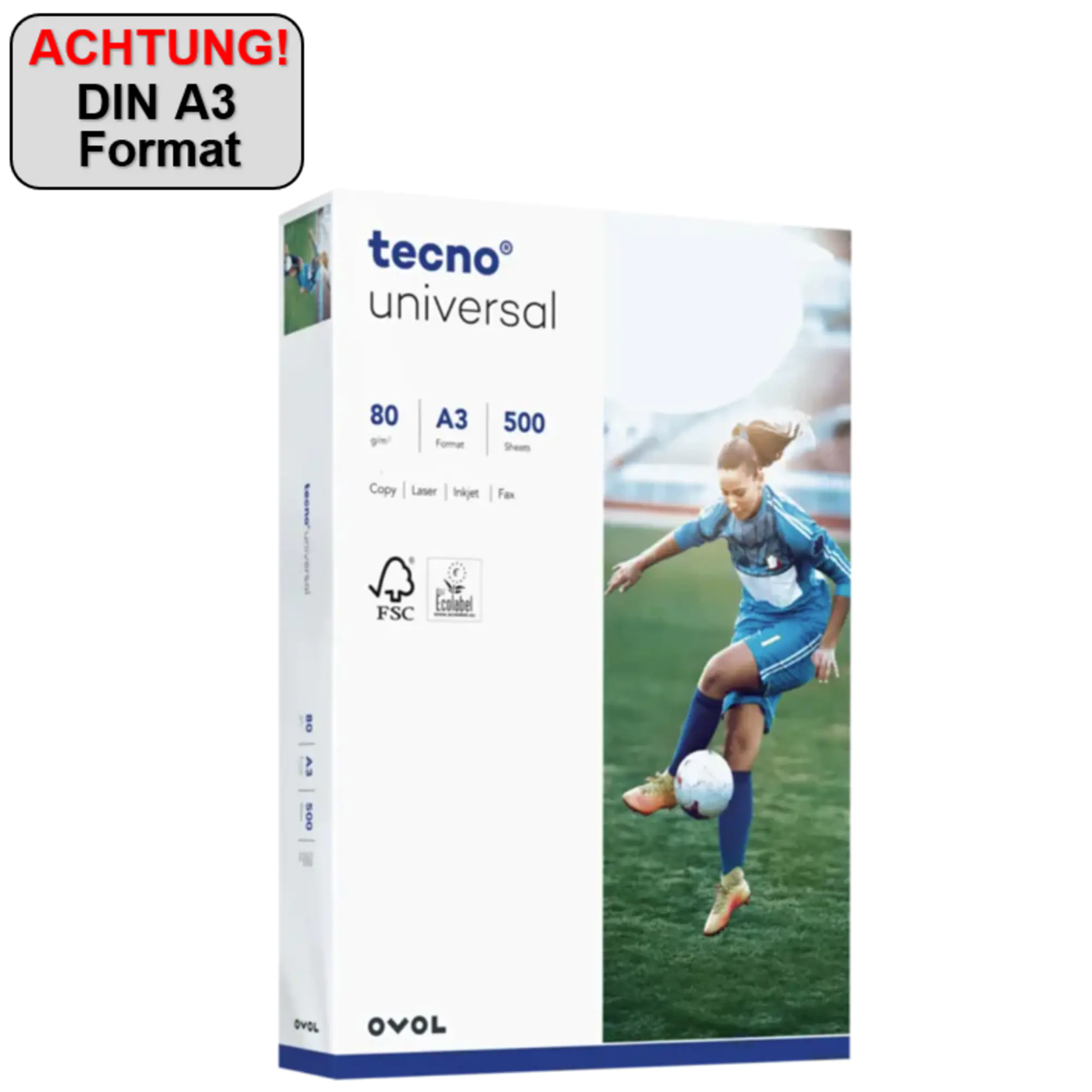 inapa tecno Kopierpapier Universal A3 80g 500Bl. aus der Kategorie Kopier- & Druckerpapiere