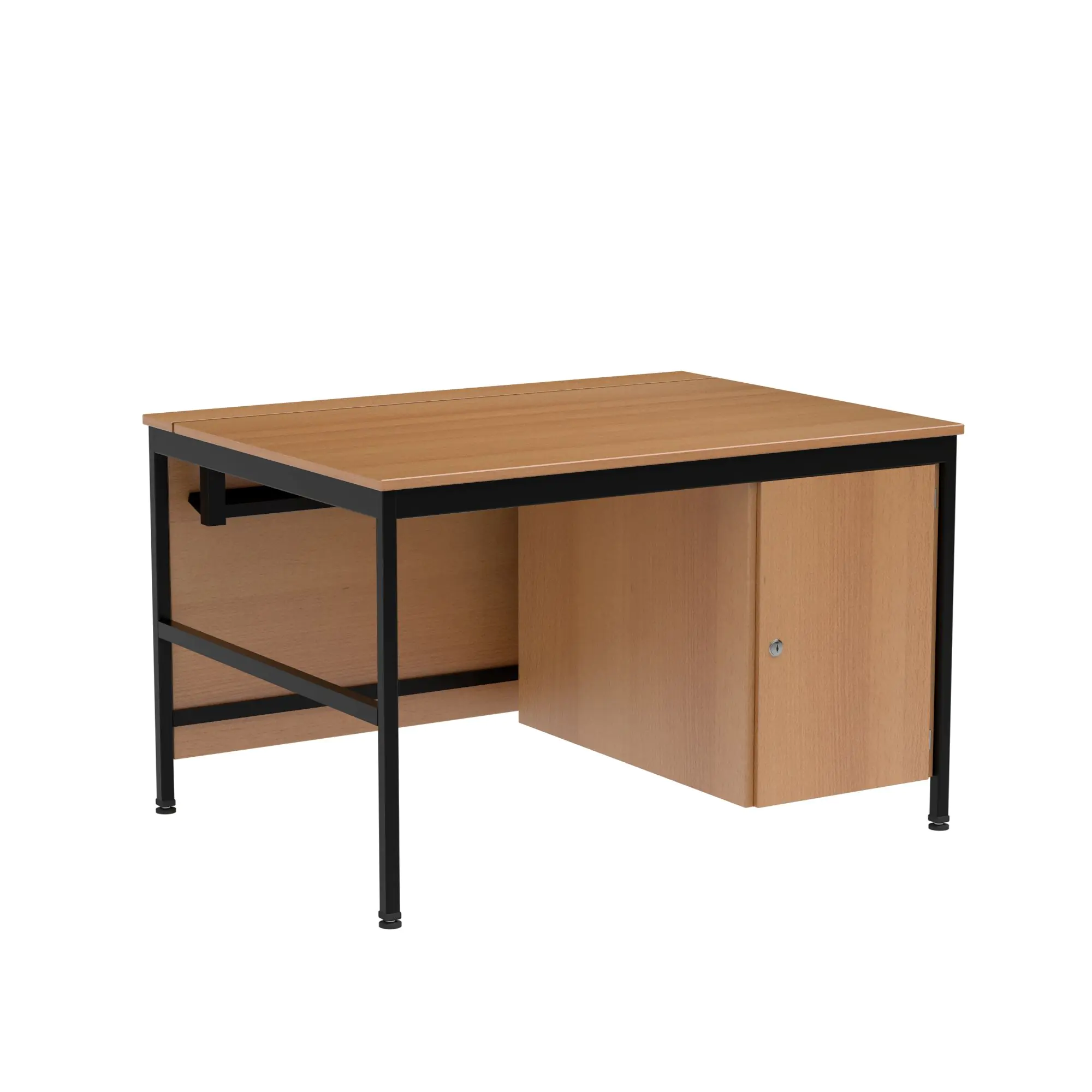 EDV-Lehrertisch, 120x90 cm (B/T), 72 cm hoch, offener Blechkabelkanal,