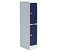 Garderoben-Schließfachschrank aus Stahl, 150 cm hoch,  37x50 cm (B/T), 2 Fächer, aus der Kategorie Schließfachschränke