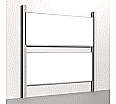 Pylonentafel, 250x100 cm, 2-flächig, höhenverstellbar, Stahlemaille weiß
