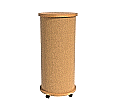 Infosäule fahrbar, Höhe 130 cm, Durchmesser 60 cm, Kork-Oberfläche aus der Kategorie Litfaßsäulen