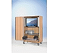 Flat-Screen-Schrank fahrbar, bis 40 Zoll Diagonale, Höhe 147 cm, 96x60 cm (B/T) aus der Kategorie Flat TV Schränke