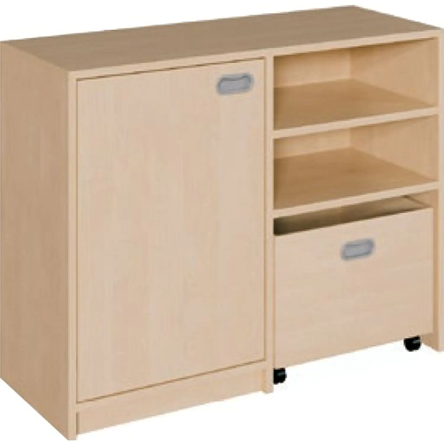 Schränke mit hohen Sockelnischen 
inkl. hohen Rollkästen, Tür links, 80cm hoch aus der Kategorie Regale mit Materialkästen