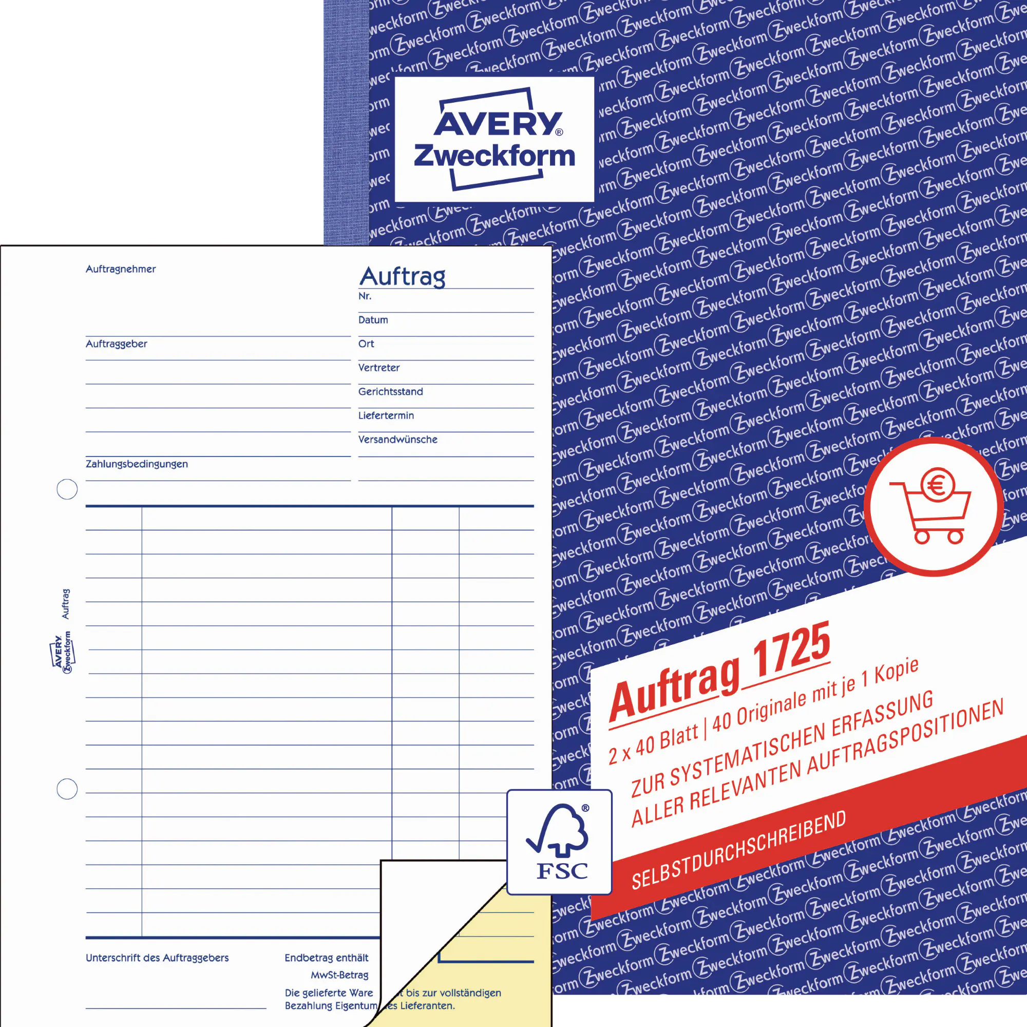 Avery Zweckf. Auftragsformular A5 2x40Bl. aus der Kategorie  Formulare & Verträge