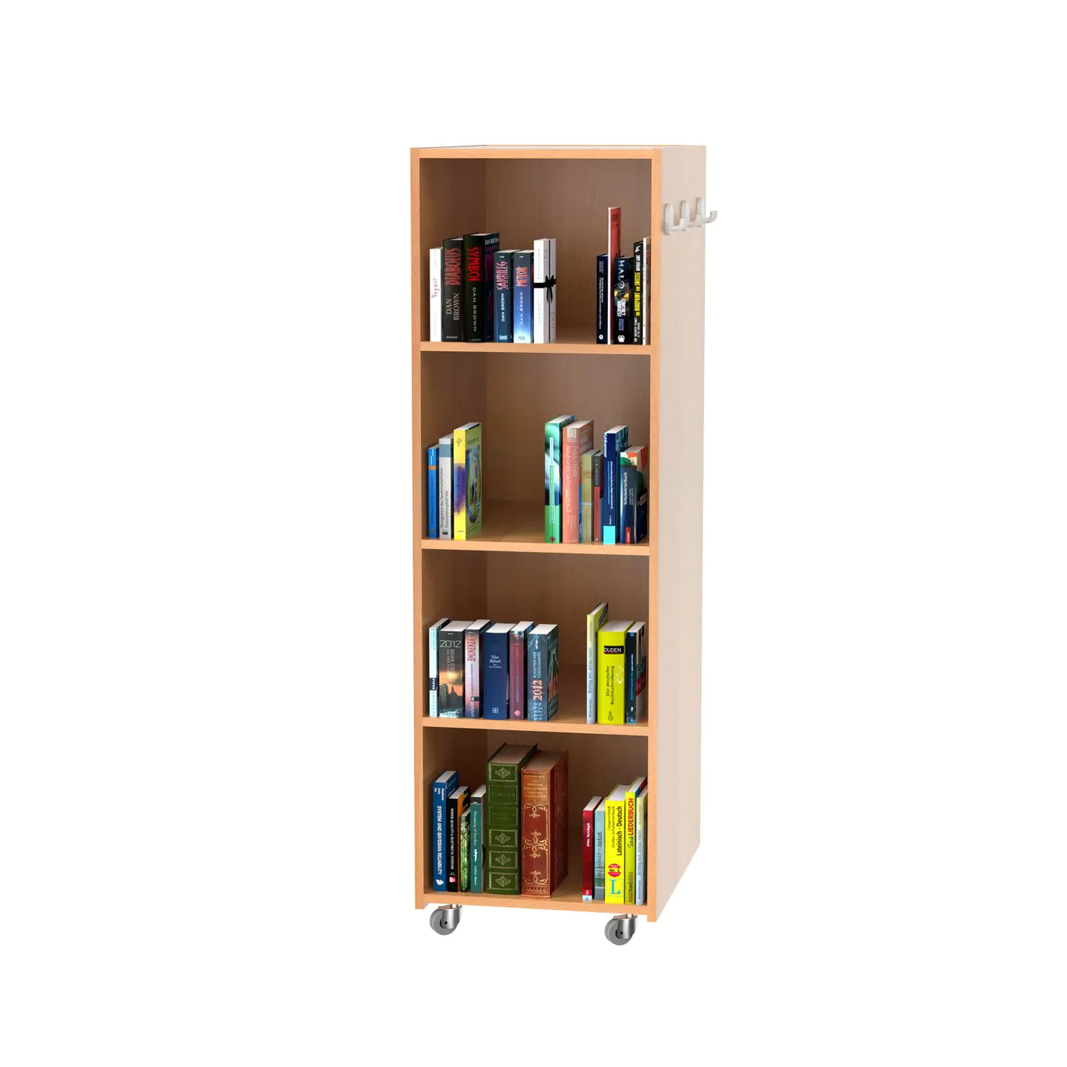 Bücherregal, 165 cm hoch, 52x64 cm (B/T), einseitig nutzbar, aus der Kategorie Bibliotheksinseln