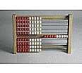 Schüler-Rechenrahmen, 1 - 100,  5/5 Kugeln, rot/weiß aus der Kategorie Schüler-Rechenrahmen