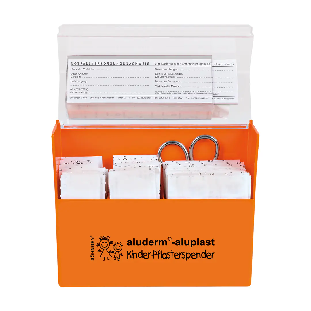 aluderm® Pflasterspender Kinder gefüllt aus der Kategorie Erste Hilfe