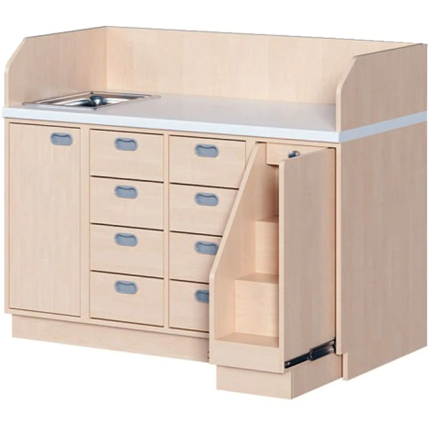 Wickelkommoden mit ausziehbarer Treppe rechts, 8 Dekorschüben aus der Kategorie Wickeltische